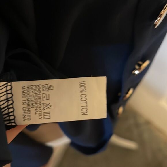 Long Sleeve Button Up Blouse NWOT medium navy blue - Picture 10 of 10